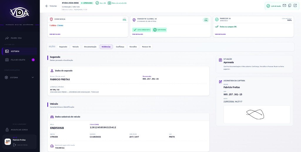 Vistoria aprovada com Confiança, Veredito global IA e Parecer IA